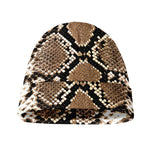 Brown Python Snakeskin Print Beanie