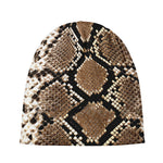 Brown Python Snakeskin Print Beanie
