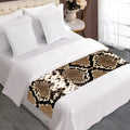 Brown Python Snakeskin Print Bed Runner