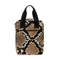 Brown Python Snakeskin Print Bible Tote Bag