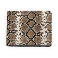 Brown Python Snakeskin Print Bifold Wallet