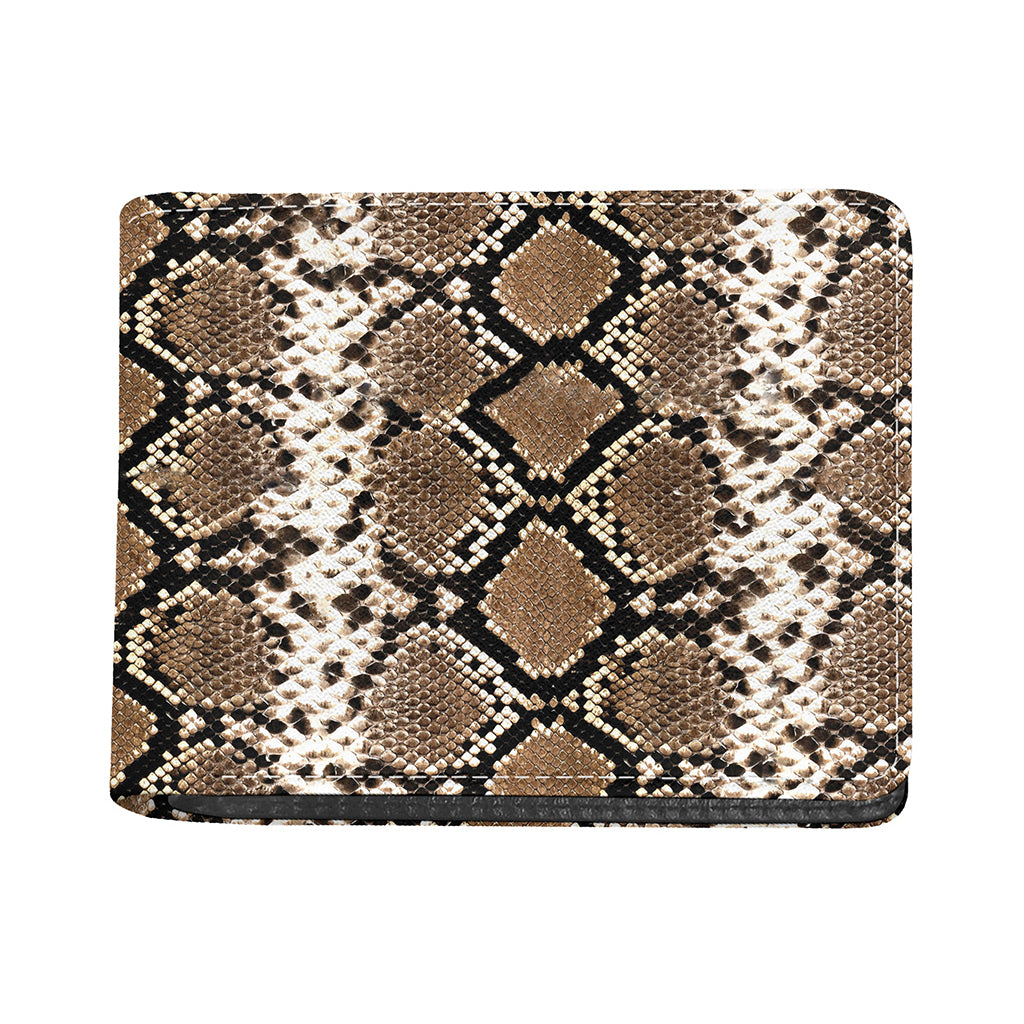 Brown Python Snakeskin Print Bifold Wallet