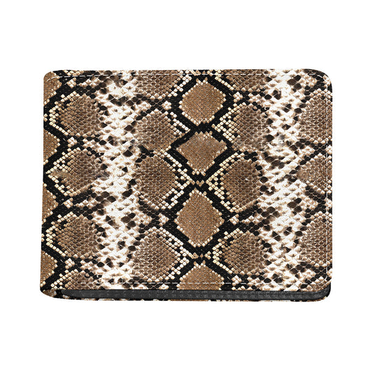 Brown Python Snakeskin Print Bifold Wallet