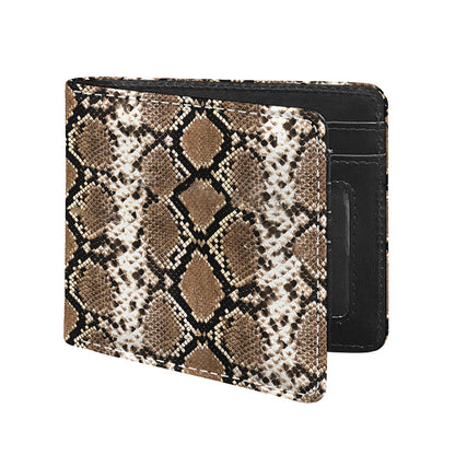 Brown Python Snakeskin Print Bifold Wallet