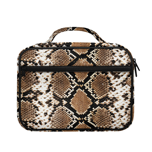 Brown Python Snakeskin Print Briefcase Bible Bag