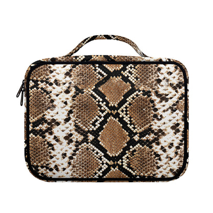 Brown Python Snakeskin Print Briefcase Bible Bag