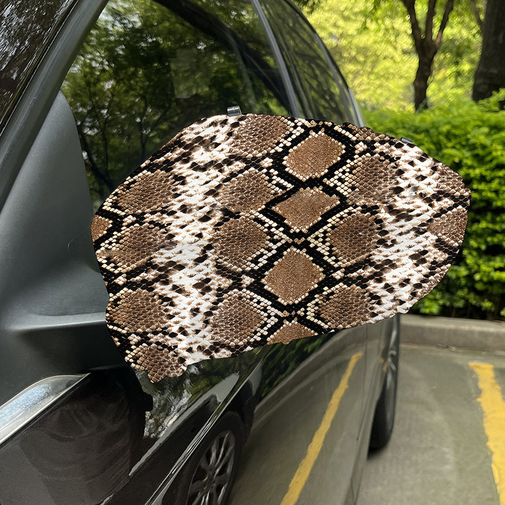 Brown Python Snakeskin Print Car Side Mirror Covers