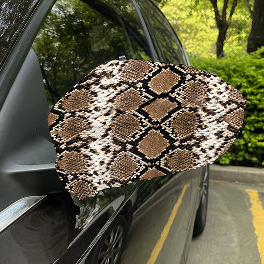 Brown Python Snakeskin Print Car Side Mirror Covers