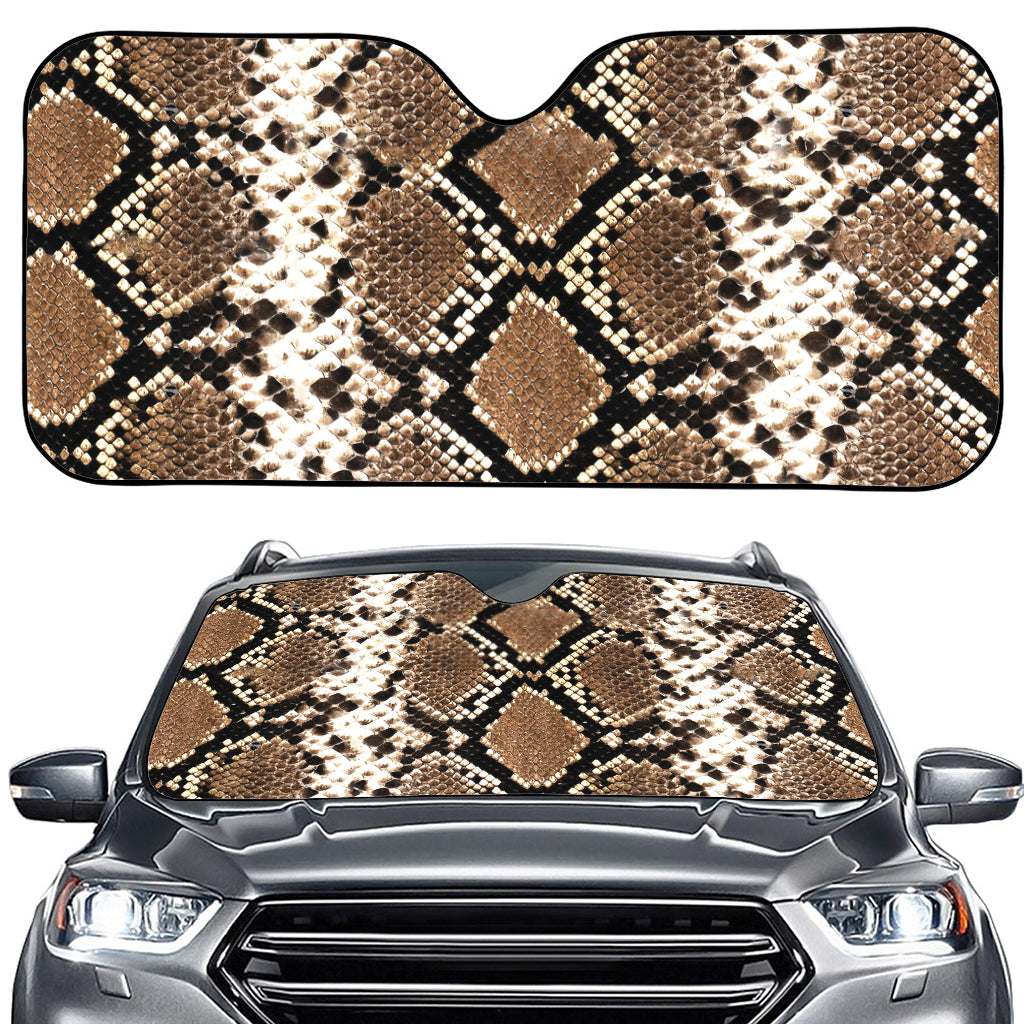 Brown Python Snakeskin Print Car Windshield Sun Shade