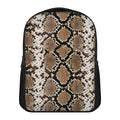 Brown Python Snakeskin Print Casual Backpack