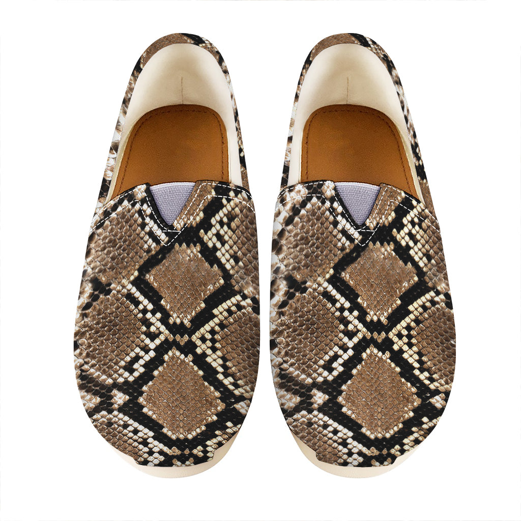 Brown Python Snakeskin Print Casual Shoes