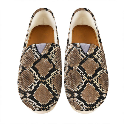 Brown Python Snakeskin Print Casual Shoes