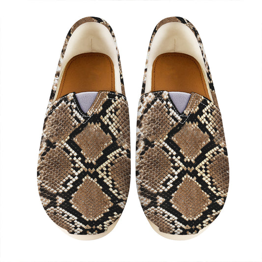 Brown Python Snakeskin Print Casual Shoes
