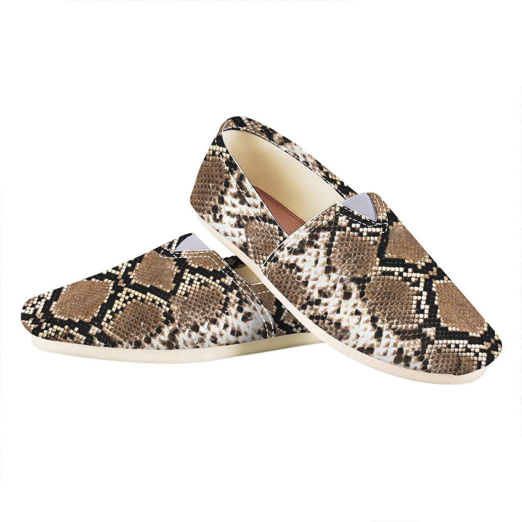 Brown Python Snakeskin Print Casual Shoes