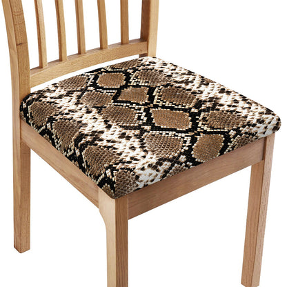 Brown Python Snakeskin Print Chair Cushion Cover