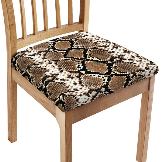 Brown Python Snakeskin Print Chair Cushion Cover