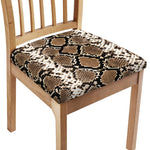 Brown Python Snakeskin Print Chair Cushion Cover
