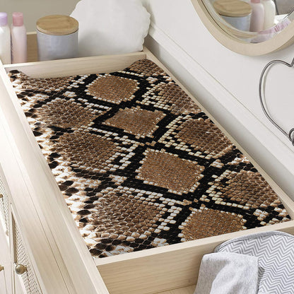 Brown Python Snakeskin Print Changing Pad Cover