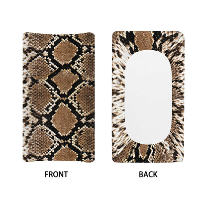 Brown Python Snakeskin Print Changing Pad Cover