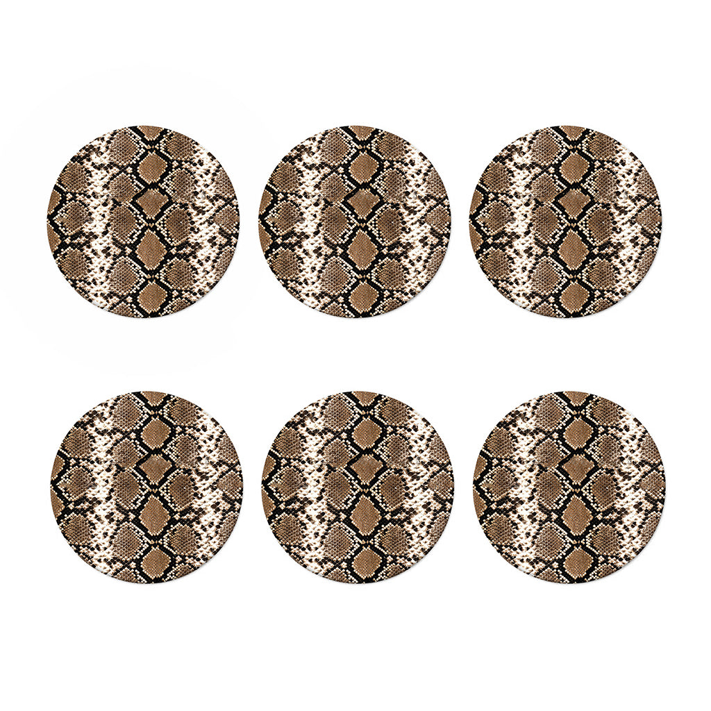 Brown Python Snakeskin Print Coaster Set