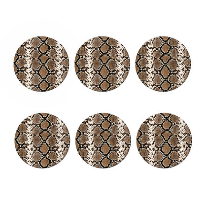 Brown Python Snakeskin Print Coaster Set