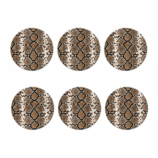 Brown Python Snakeskin Print Coaster Set