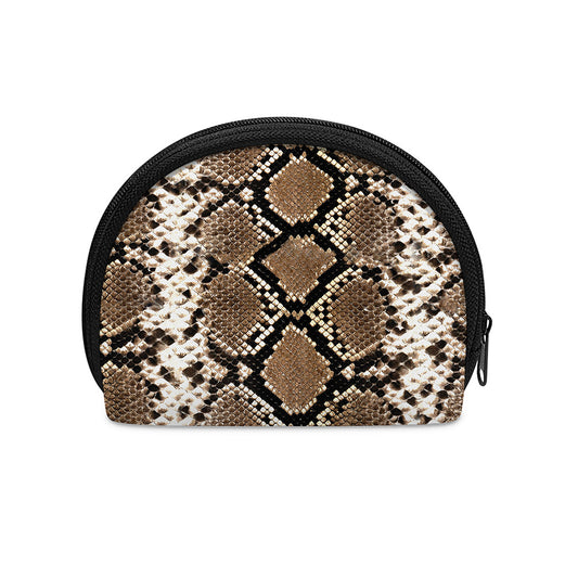 Brown Python Snakeskin Print Coin Purse