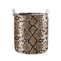 Brown Python Snakeskin Print Collapsible Laundry Basket