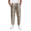 Brown Python Snakeskin Print Cotton Sweatpants