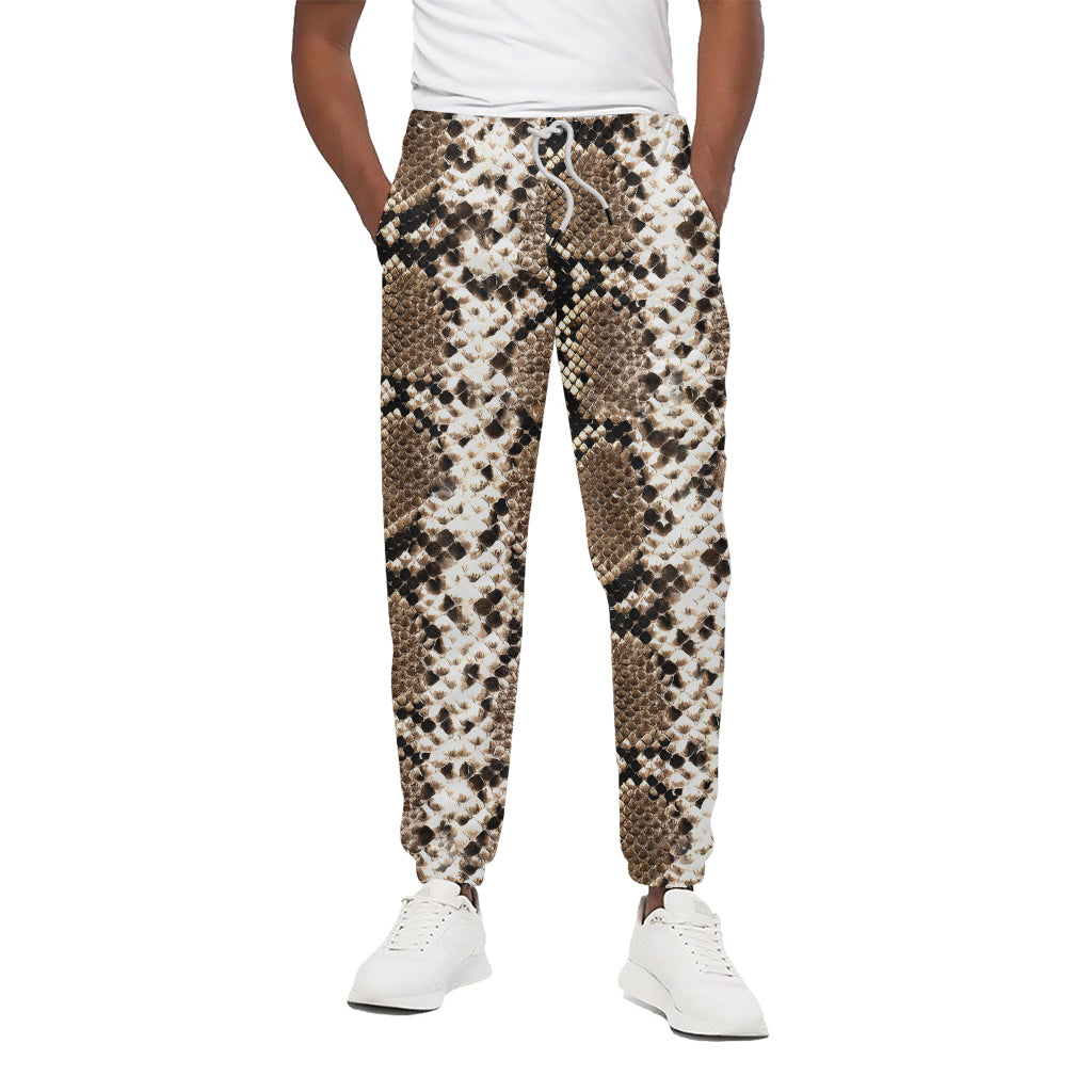 Brown Python Snakeskin Print Cotton Pants