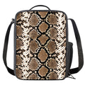 Brown Python Snakeskin Print Crossbody Lunch Bag