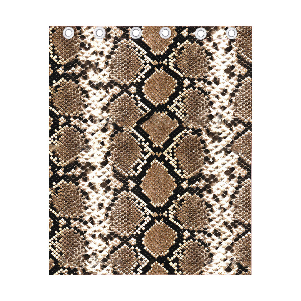 Brown Python Snakeskin Print Curtain