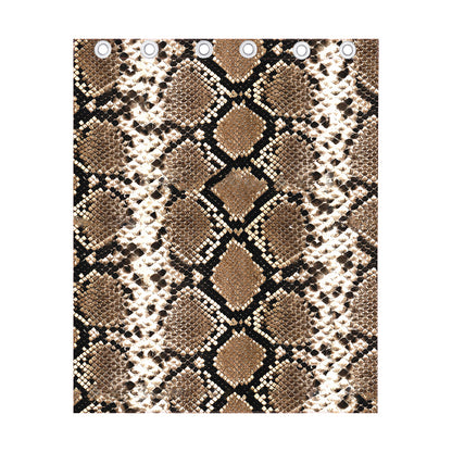 Brown Python Snakeskin Print Curtain
