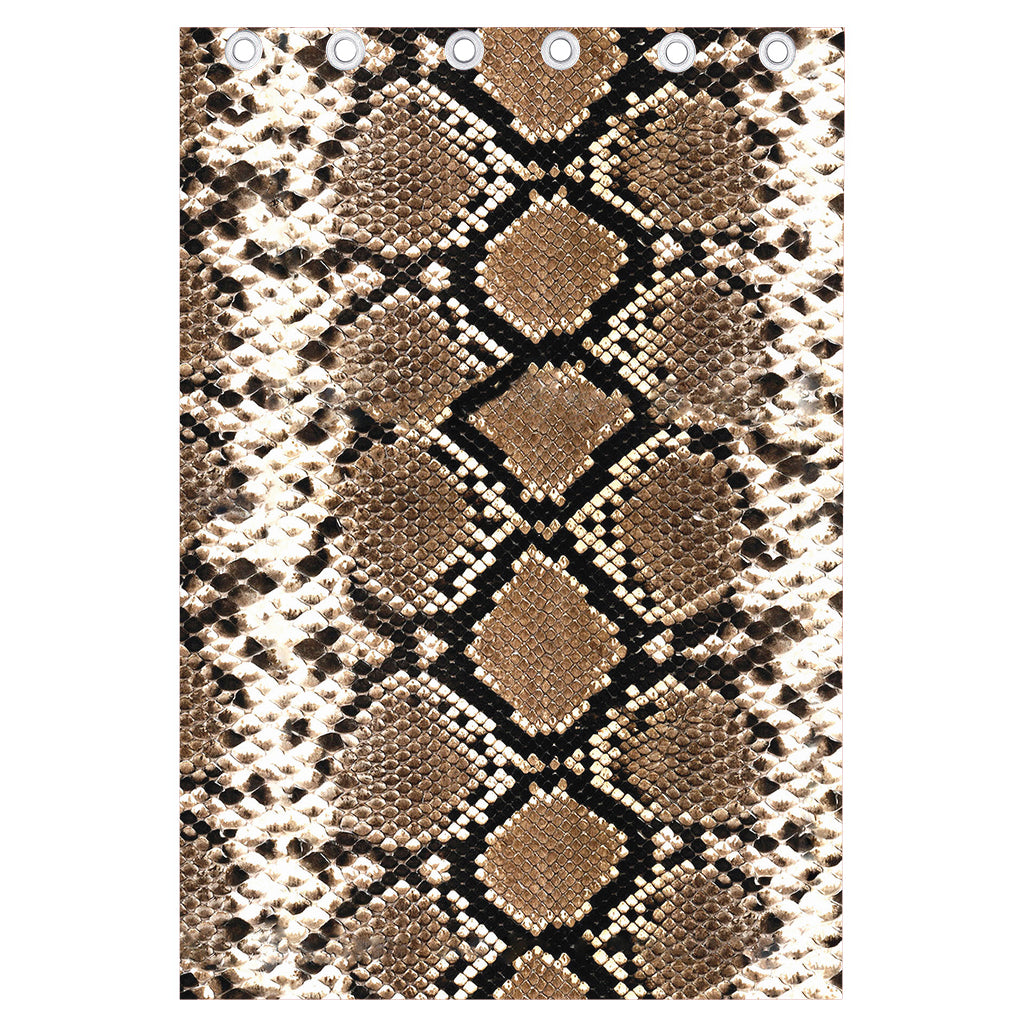 Brown Python Snakeskin Print Curtain