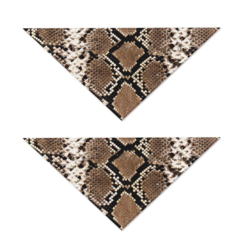 Brown Python Snakeskin Print Dog Bandana