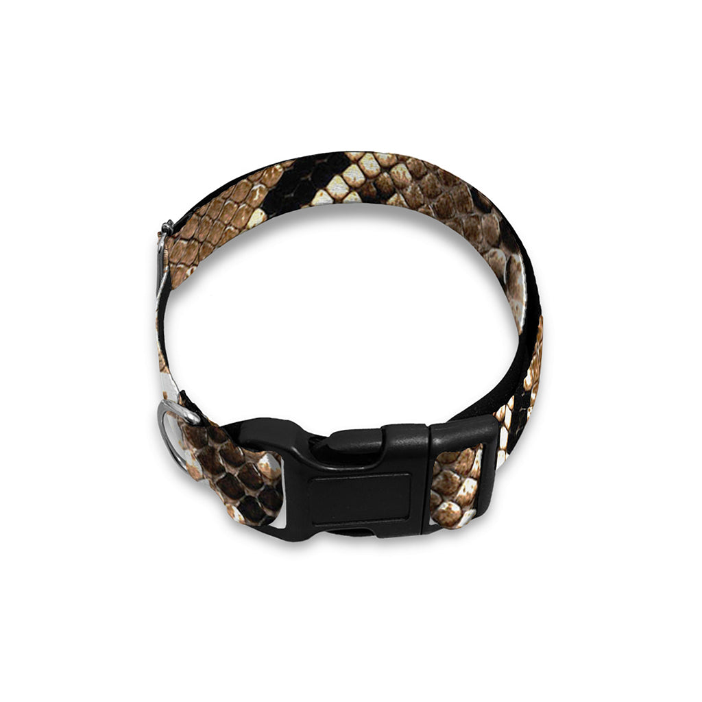 Brown Python Snakeskin Print Dog Collar