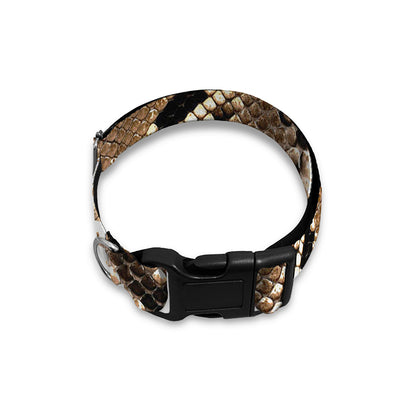 Brown Python Snakeskin Print Dog Collar