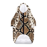Brown Python Snakeskin Print Dog Zip Up Hoodie