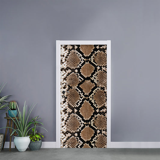Brown Python Snakeskin Print Door Sticker