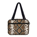 Brown Python Snakeskin Print Double Strap Bible Bag