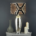Brown Python Snakeskin Print Drum Lamp Shade