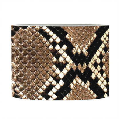 Brown Python Snakeskin Print Drum Lamp Shade