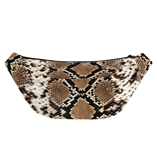 Brown Python Snakeskin Print Fanny Pack
