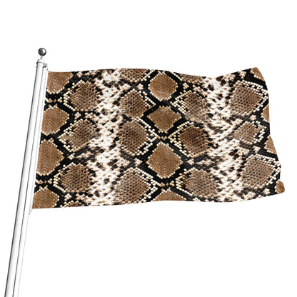 Brown Python Snakeskin Print Flag