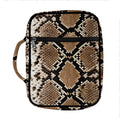 Brown Python Snakeskin Print Front Pocket Bible Bag