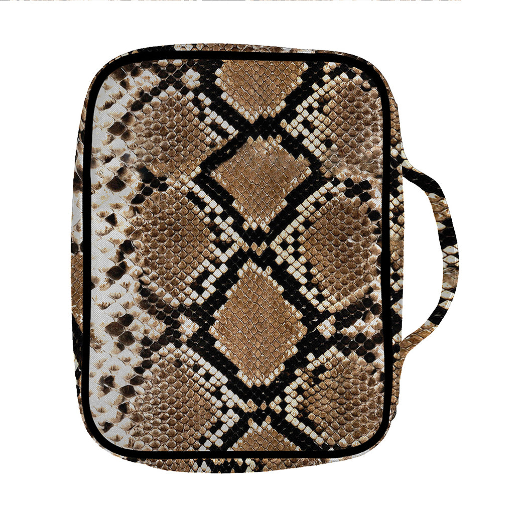 Brown Python Snakeskin Print Front Pocket Bible Bag