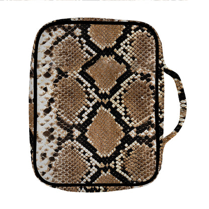 Brown Python Snakeskin Print Front Pocket Bible Bag