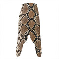Brown Python Snakeskin Print Hammer Pants