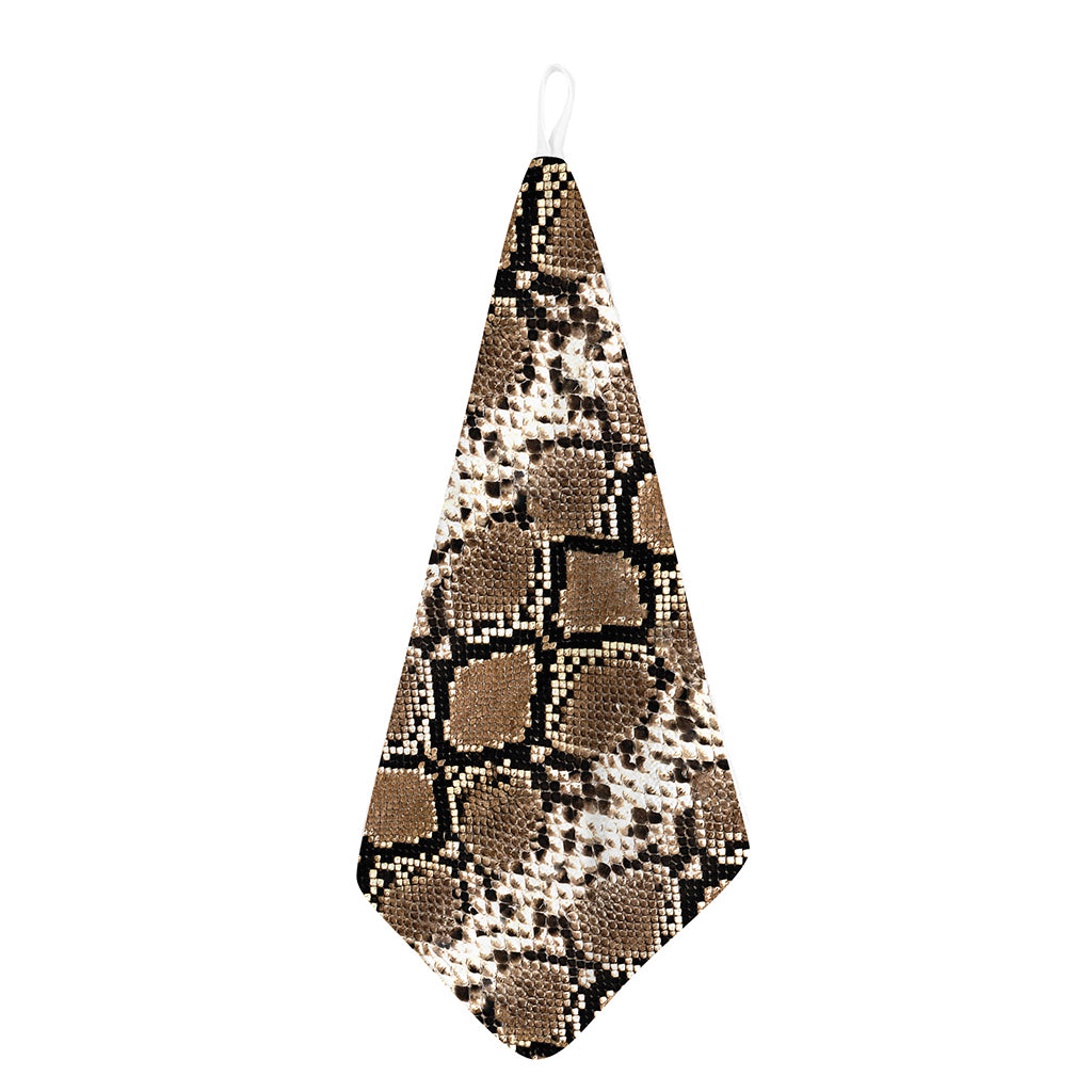 Brown Python Snakeskin Print Hand Towel