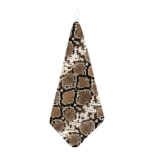 Brown Python Snakeskin Print Hand Towel